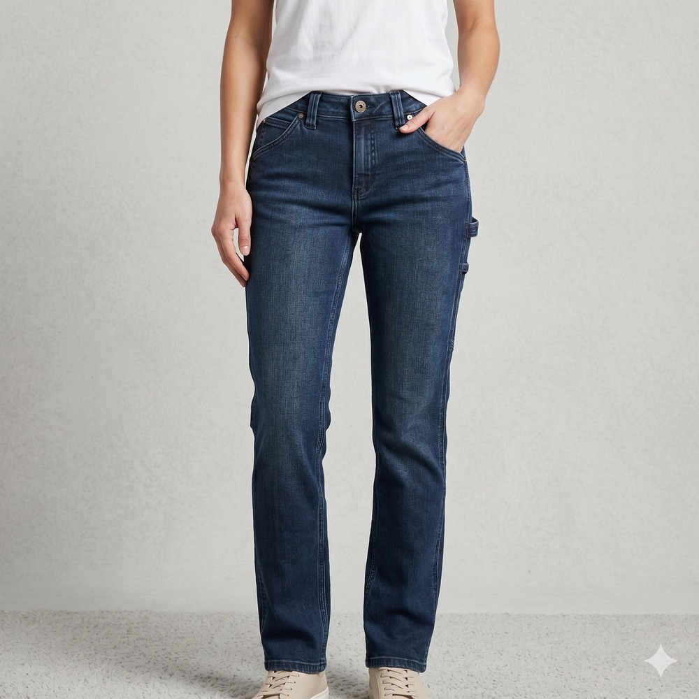 Ridgecut Toughwear Carpenter Jeans Women 4 Dark Wash Flex Workwear YLB-4048‎ EUC